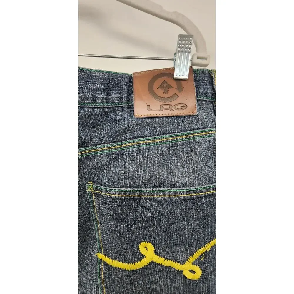 LRG Men's Large Pocket‎ Embroidered Jeans Size 42 X 33 Street Wear